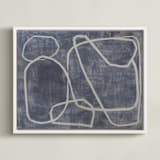 "Squiggles" - Art Print in Blue Grey by Camille Pietrow - Framed Canvas