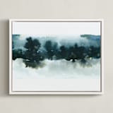 "Night Falling" - Art Print in Lagoon by Lindsay Megahed - Framed Canvas