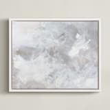 "Melody in White" - Art Print in white grey by Teodora Guererra - Framed Canvas