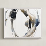 "Surrounding" - Art Print in grey wash by Michelle Lee - Framed Canvas