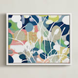 "Summer Rising" - Art Print in pink by Nancy Ramirez - Framed Canvas