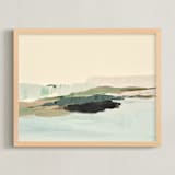 "Silver Seas" - Art Print in Light Blue by Caryn Owen - Framed