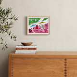 "City State of Mind" - Art Print in Flamingo Pink by Jordan Sondler - In a Room