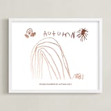 "Your Drawing As Foil Art Print" - Custom Foil Print in Rose Gold by Minted - Framed