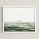 "Channel Marker Buoy" - Art Print in green mist by Rebecca Tamar - Framed
