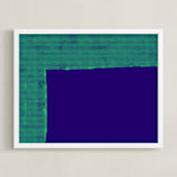 "Rustic Wall" - Art Print in Peacock Dance by cocooniu - Framed