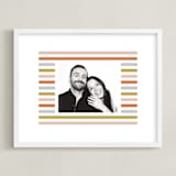 "Mod Stripes: Landscape" - Framed Photo in Peach by Erin German - Framed