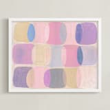 "Painted Geo Overlay" - Art Print in Ballet Pink by Amy Toneys - Framed