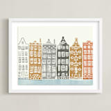 "On the Canal" - Art Print in brick by Griffinbell Paper Co. - Framed