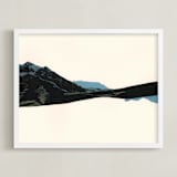 "Spliced Landscape 1" - Art Print in Blue Topaz by Melinda Laszczynski - Framed