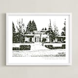 "House: Custom Print with Text" - Custom Print in Olive Shadow by Minted - Framed
