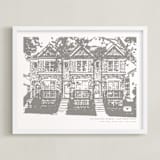 "House: Landscape Custom Letterpress Print" - Custom Letterpress Print in Warm Gray by Minted - Framed