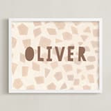 "Safari Friends 2" - Personalized Art Print in Brown by Teju Reval - Framed