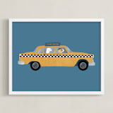 "New York" - Personalized Art Print in Taxi by Jenna Holcomb - Framed