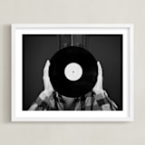 "Ahead of the Record" - Art Print in Black and White by Kaitie Bryant - Framed