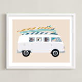 "Venice Beach" - Art Print in Sand by Jenna Holcomb - Framed