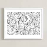 "Peek A Boo" - Art Print in Black & White by Helen H Wu - Framed