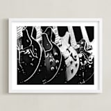 "Guitars, Monochrome" - Art Print in Black by Jason - Framed