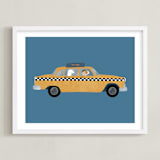"New York" - Art Print in Taxi by Jenna Holcomb - Framed