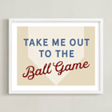 "Little Slugger Series 1" - Art Print in Beige by Pinky Diamond Studio - Framed