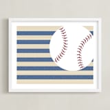 "Little Slugger Series 4" - Art Print in Denim by Pinky Diamond Studio - Framed