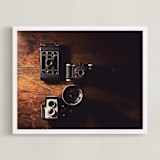 "Chronicle of Cameras" - Art Print in Mahogany by Erin Niehenke - Framed
