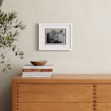 "Textile Checks Frame: Landscape" - Framed Photo in Sand by Creo Study - In a Room