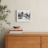 "Custom House Portrait with Text" - Custom Print in Olive Shadow by Minted - In a Room