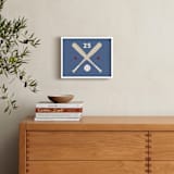 "Little Slugger Series 3" - Personalized Art Print in Denim by Pinky Diamond Studio - In a Room