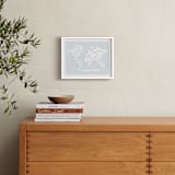"Beautiful World Map" - Art Print in Soft Sky by Jessie Steury - In a Room