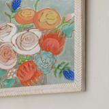 "A Bouquet for Kaitlin" - Art Print in Coral by Jennifer Allevato - Frame Close-up