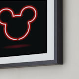 "Late Night Disney Mickey Mouse" - Art Print in Black by Kennedi Shaw - Frame Close-up