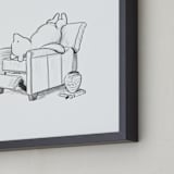 "Pooh Lounging | Winnie The Pooh" - Art Print in White by Stefanie Lane - Frame Close-up