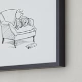 "Piglet Lounging | Winnie The Pooh" - Art Print in White by Stefanie Lane - Frame Close-up