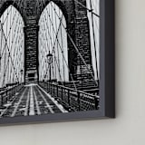 "Snowing Bridge" - Art Print in Black & White by Jason Derck - Frame Close-up