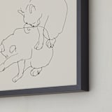 "Sketches after cat IV" - Art Print in Black and Champagne by Catilustre - Frame Close-up