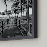 "Idyllic pathway" - Art Print in Black & White Beach by Eliane Lamb - Frame Close-up