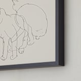 "Sketches after cat II" - Art Print in Black and champagne by Catilustre - Frame Close-up