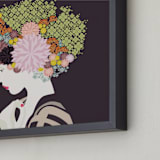 "I'd rather wear flowers " - Art Print in Plum by Aspacia Kusulas - Frame Close-up