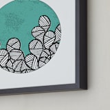 "Patterned Cactus" - Art Print in Sea Glass Blue by Maria Hilas-Louie - Frame Close-up