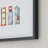 "San Fran Series" - Art Print in Red Orange by Christina Stensberg - Frame Close-up