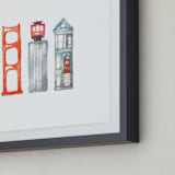 "San Fran Series" - Art Print in Red Orange by Christina Stensberg - Frame Close-up