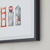 "San Fran Series" - Art Print in Red Orange by Christina Stensberg - Frame Close-up