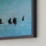 "Lining Up, Venice Pier" - Art Print in Cerulean Blue by Annie Seaton - Frame Close-up