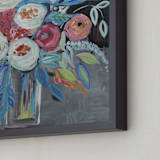 "Peonies by the night" - Art Print in Midnight Blue by FARIDA ZAMAN - Frame Close-up