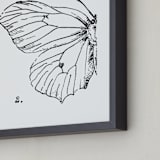 "Moth No. 2" - Art Print in Jet Black by Mere Paper - Frame Close-up