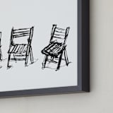 "Three Chairs" - Art Print in Black by Michael Hovitch - Frame Close-up
