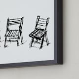 "Three Chairs" - Art Print in Black by Michael Hovitch - Frame Close-up