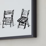 "Three Chairs" - Art Print in Black by Michael Hovitch - Frame Close-up