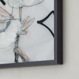 "Southern Cotton Double Bloom Square" - Art Print in Neutrals by Angela Simeone - Frame Close-up